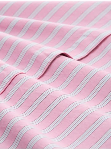 TOM TAILOR Denim Oversize Hemdbluse mit Streifenmuster in Pink Blue White Stripe