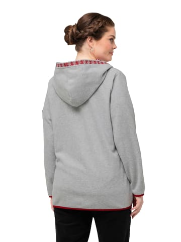 Ulla Popken Sweatjacke in grau melange