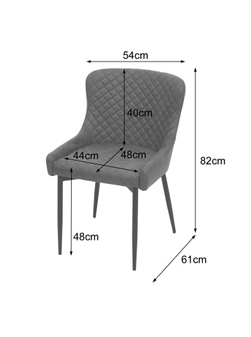 MCW 6x Esszimmerstuhl H79, Stoff/Textil dunkelgrau