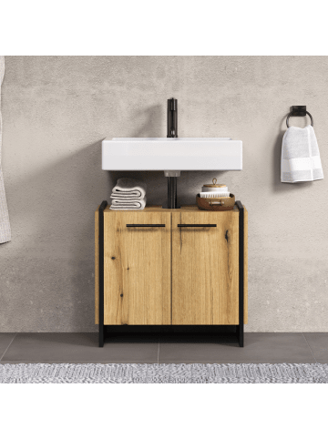 CALICOSY Waschbeckenunterschrank ELLIE in Helles - (W)60 x (H)56 x (L)34 cm