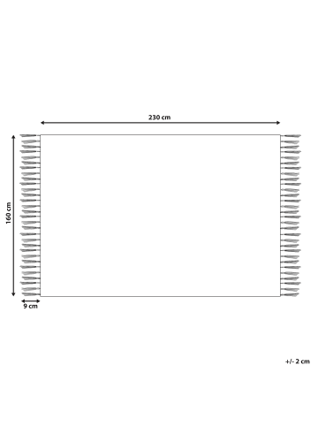 Beliani Kurzflor AKARSU in Grün/Schwarz/Beige - (W) 160 x (H) 0.4 x (L) 230 cm
