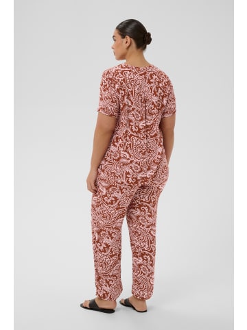 KAFFE curve Bluse kurzarm KCami Regular fit in Henna Ballerina Paisley