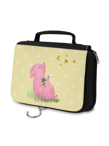 Mr. & Mrs. Panda Kulturtasche Schwein Glück ohne Spruch in Gelb Pastell