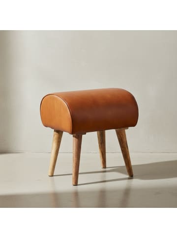 KADIMA DESIGN Sitzhocker Echtleder/Massivholz 45x53x40 Moderner Lederhocker