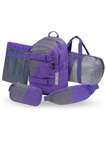 BAAGL 5-tlg. Set: Schulrucksack Skate in Grün Dual