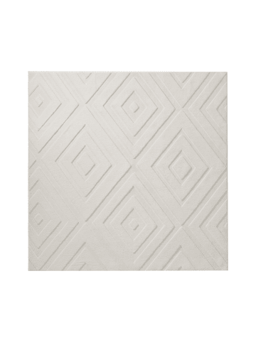 Beliani Kurzflor BORAH in Weiß - (W) 160 x (L) 160 cm