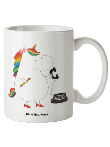 Mr. & Mrs. Panda XL Tasse Einhorn Sekretärin ohne Spruch in Weiß
