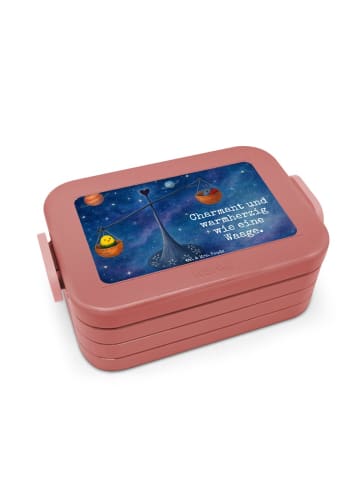 Mr. & Mrs. Panda Lunchbox Sternzeichen Waage Design mit Spruch in Rot Pastell