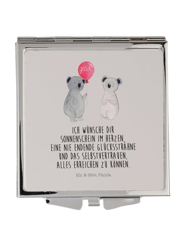 Mr. & Mrs. Panda Handtaschenspiegel quadratisch Koala Luftballon... in Grau Pastell