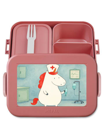 Mr. & Mrs. Panda Bentobox Einhorn Krankenschwester Design ohne S... in Rot Pastell