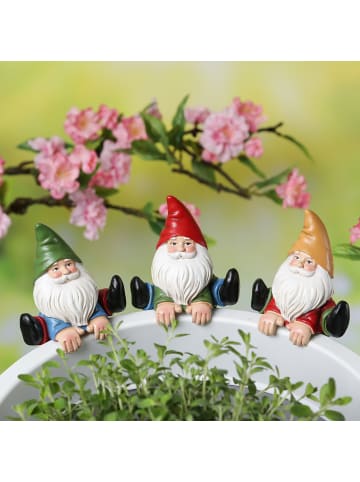 MARELIDA Blumentopfhänger Gartenzwerg Gartenfigur als Topfhänger H: 11,5cm in bunt