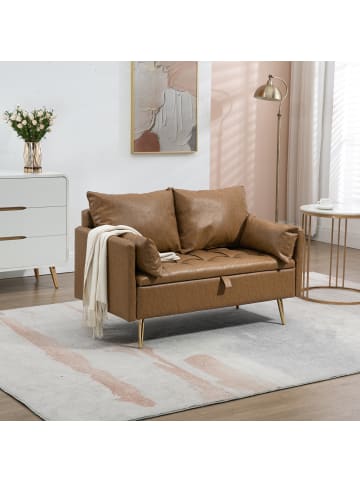 en.casa Sofa Sysmä in Hellbraun (H)72cm (B)122cm (T)65cm