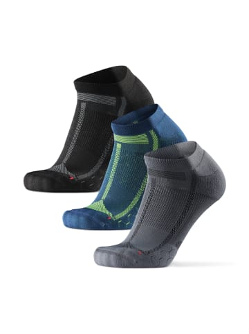 DANISH ENDURANCE Socken Long Distance Running Low-Cut Socks in black/blue/grey