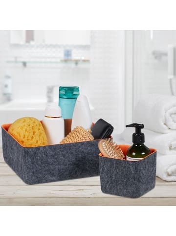 relaxdays 5-tlg. Schubladen Organizer Set in Dunkelgrau/ Orange