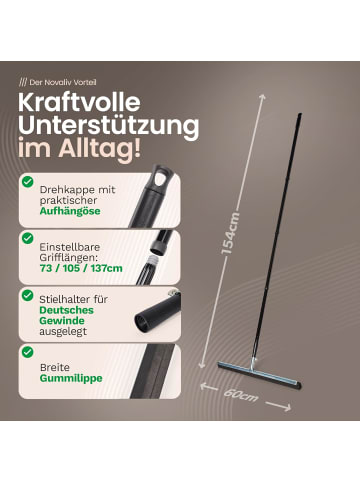 Novaliv Novaliv 5X Wasserabzieher Boden Dusche 60 cm Auto mit 137 cm Stiel Dus in Silber