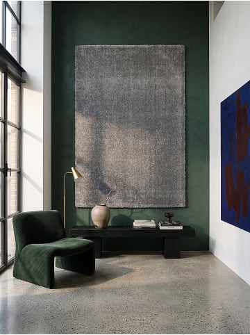 KADIMA DESIGN ZINAL Teppich Hochflor Grau 80x150 Uni Polyester Wohnzimmer in Grau