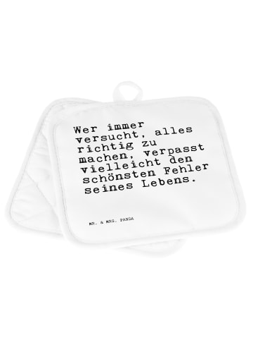 Mr. & Mrs. Panda Topflappen Wer immer versucht, alles... mit Spruch in Weiß