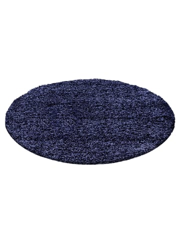 KADIMA DESIGN Teppich Hochflor Shaggy Waschbar Einfarbig RHEIN Strapazierfähig in Marineblau