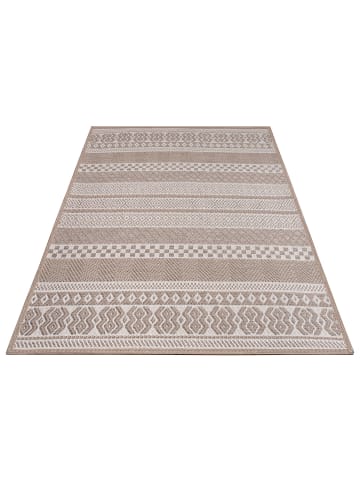 KADIMA DESIGN Teppich Kurzflor Streifen Boho Wohnzimmer in Beige