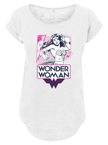 F4NT4STIC Long Cut T-Shirt DC Comics Wonder Woman Pink Action' in weiß