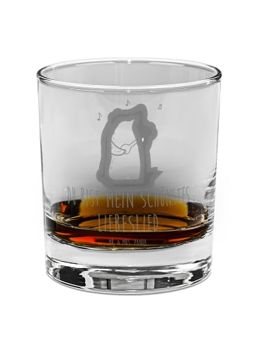 Mr. & Mrs. Panda Whiskey Glas Bär Lied mit Spruch in Transparent