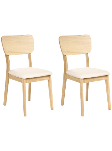 Beliani 2er-Set Esszimmerstuhl MINIER in Braun/Beige