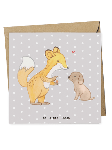 Mr. & Mrs. Panda Deluxe Karte Fuchs Hundetraining ohne Spruch in Grau Pastell