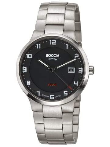 Boccia Solaruhr für Herren Titan mit Saphirglas Schwarz / Silber