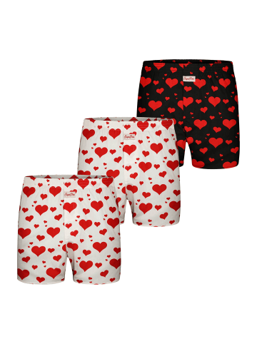 Sugar Pine Boxer Valentinstag in Weiß-Schwarz
