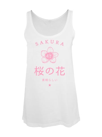 F4NT4STIC Ladies Tanktop Sakura Flower in weiß