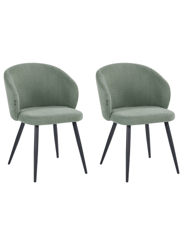 Beliani 2er-Set Esszimmerstuhl MOUNDVILLE in Grün/Schwarz