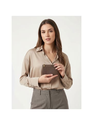 Lazarotti Bologna Leather Schlüsseletui Cardholder Leder 11,5 cm mit Air Tag Fach in taupe