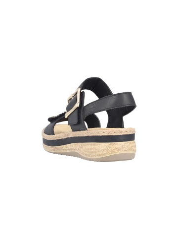 rieker Rimo Leder Keilsandalen Schwarz