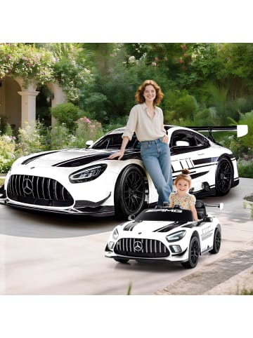 COSTWAY Mercedes AMG Elektroauto für Kinder in Weiß