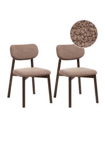 Beliani 2er-Set Esszimmerstuhl MILLS in Braun/Beige