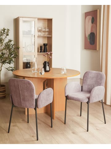 Beliani 2er-Set Esszimmerstuhl ALBEE in Rosa/Schwarz