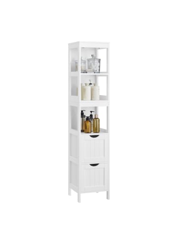VASAGLE Badezimmerschrank Sofie in Weiß - (B)30 x (H)141.5 x (T)30 cm