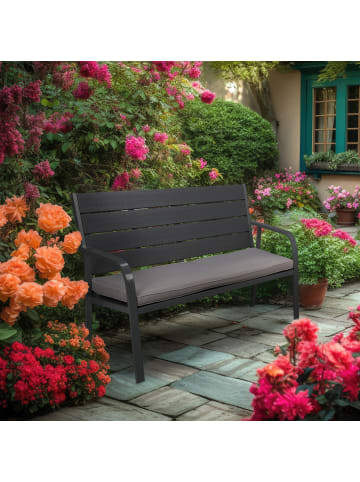 relaxdays Gartenbank in Grau - (B)118 x (H)78 x (T)66 cm