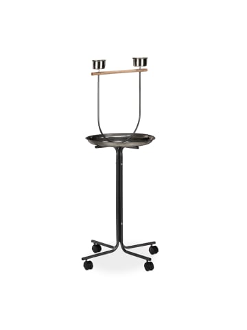 relaxdays Papageien Freisitz in Silber