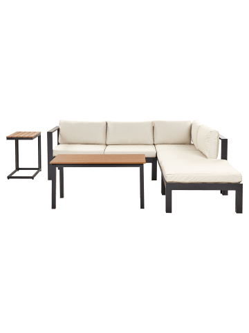 Beliani 4-tlg Lounge Set MESSINA in Schwarz/Beige/Braun
