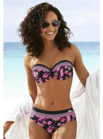LASCANA Bügel-Bandeau-Bikini-Top in schwarz-pink