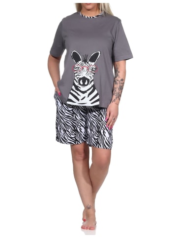 NORMANN Shorty Pyjama kurzarm Schlafanzug - 72771 in grau