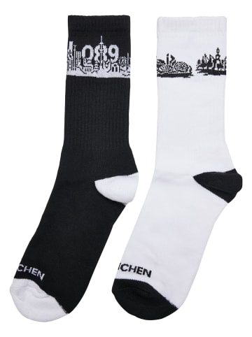 Mister Tee Mister Tee Unisex Major City 089 Socks 2-Pack in black/white