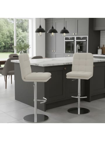DUBI Möbel 2er-Set: Barhocker Juno in Creme - (B)45 x (H)98 x  (T)57 cm