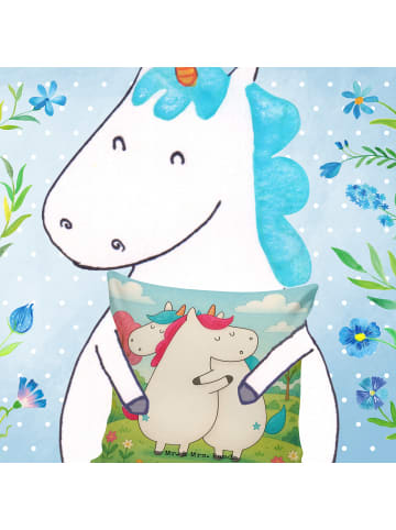 Mr. & Mrs. Panda Dekokissen Einhörner Umarmen Design ohne Spruch in Weiß