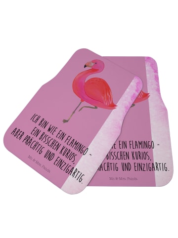 Mr. & Mrs. Panda Automatte Flamingo Classic mit Spruch in Aquarell Pink