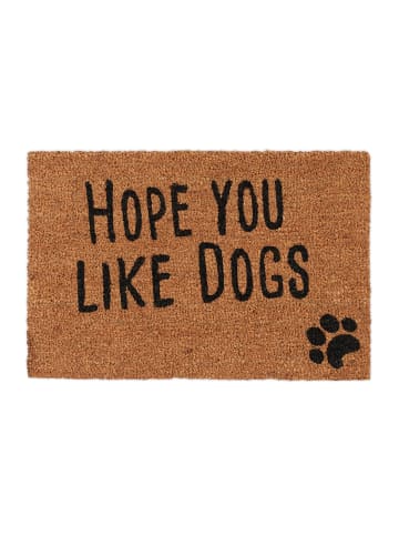 relaxdays Fußmatte Hope you like dogs in Natur - 40 x 60 cm