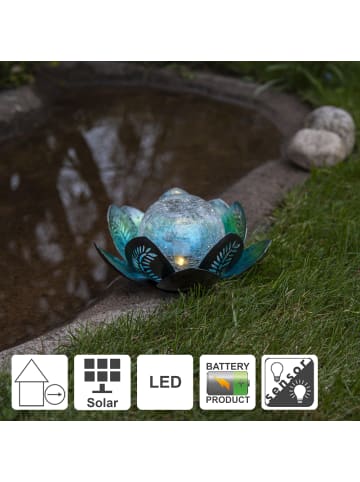 STAR Trading Solar Dekoration Lilly, Seerosen-Optik, grün