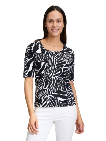 Betty Barclay Basic Shirt mit Rippenstruktur in Schwarz/Weiß