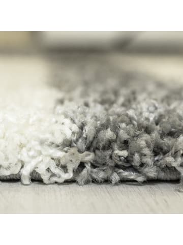 KADIMA DESIGN Teppich Hochflor Shaggy Waschbar Karo WATZMANN Strapazierfähig in Hellgrau